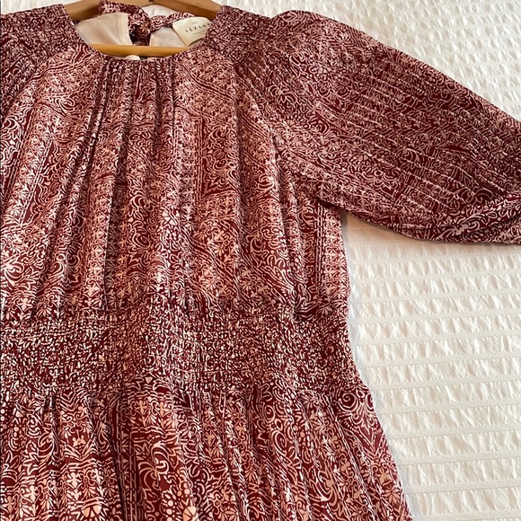 Sezane burgundy pleated dress - Picture 6 of 9